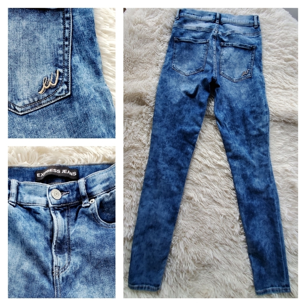 EXPRESS Faded and Destroyed Hi-Rise Jeggings - Picture 6 of 8